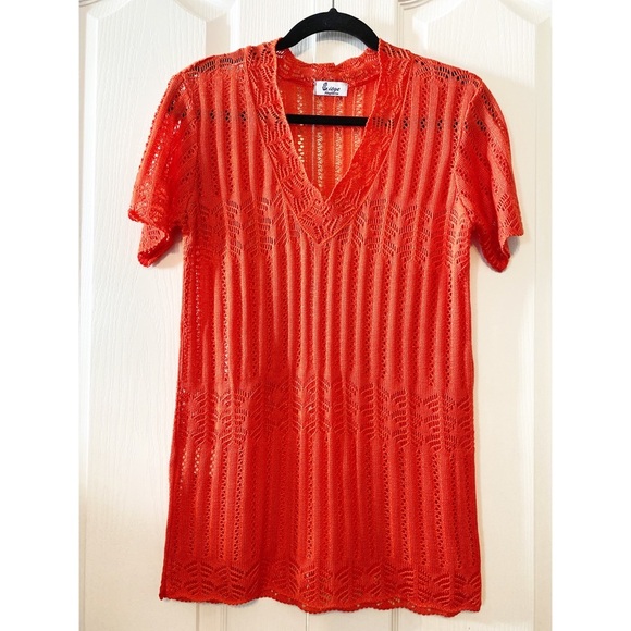 Woman knit blouse size M orange - Picture 1 of 10